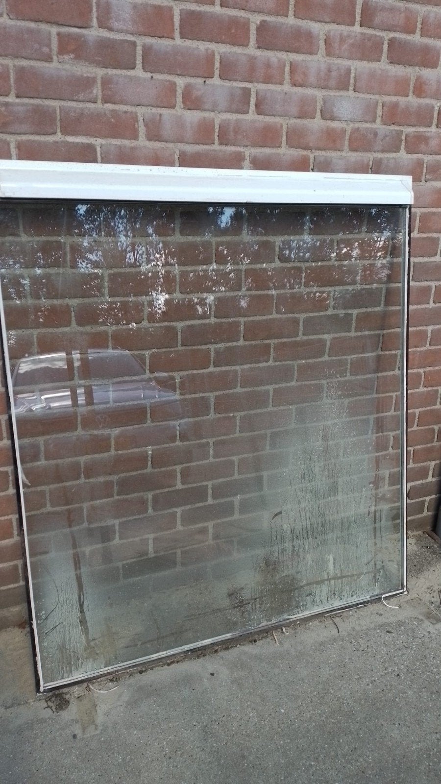 Groot dubbel glas raam, Ophalen, Gevelraam of Ruit, Gebruikt, 120 tot 160 cm