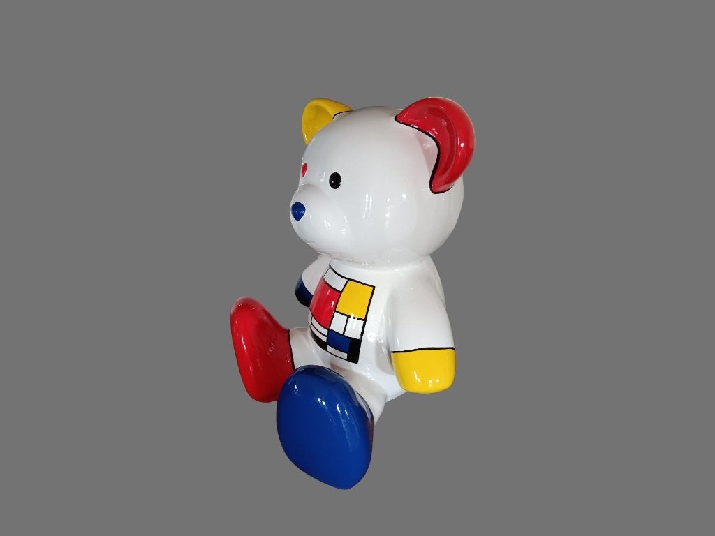 Modern Pop Art teddybeer sculptuur, Antiek en Kunst, Meerkleurig, 34 cm, Beeld, Ophalen of Verzenden