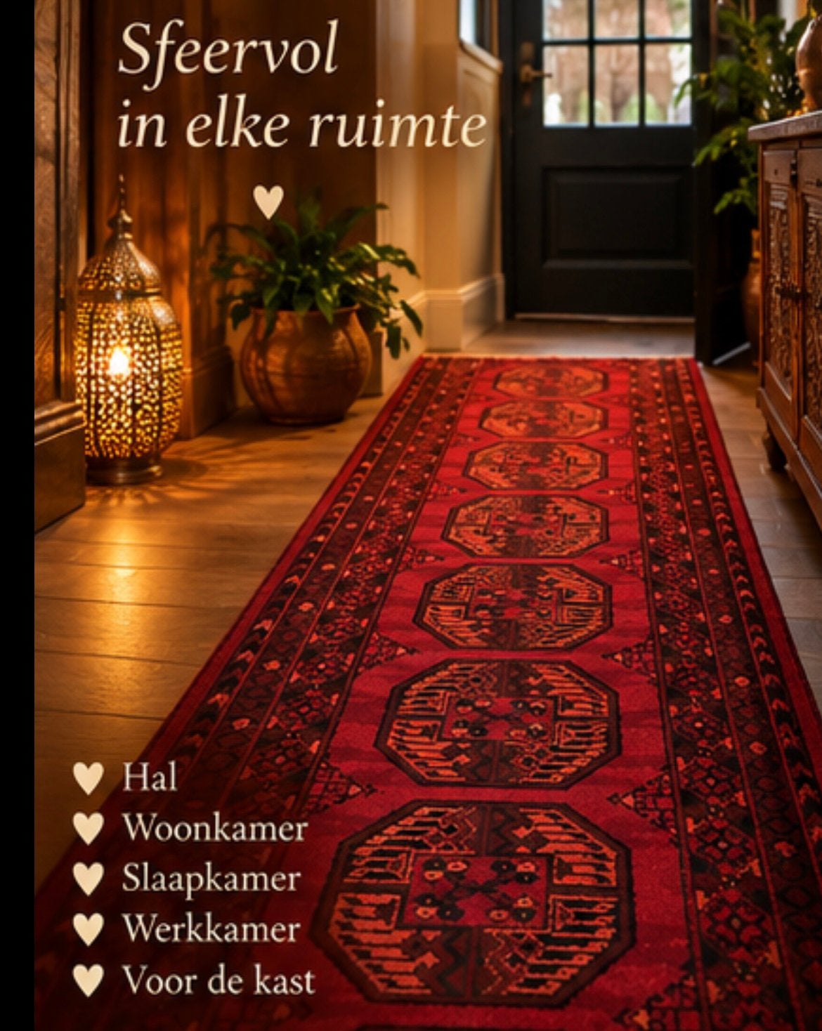 Vintage Oosterse loper 200x85 cm, prachtige bordeaux kleuren, 200 cm of meer, Zo goed als nieuw, Oosters, Rechthoekig