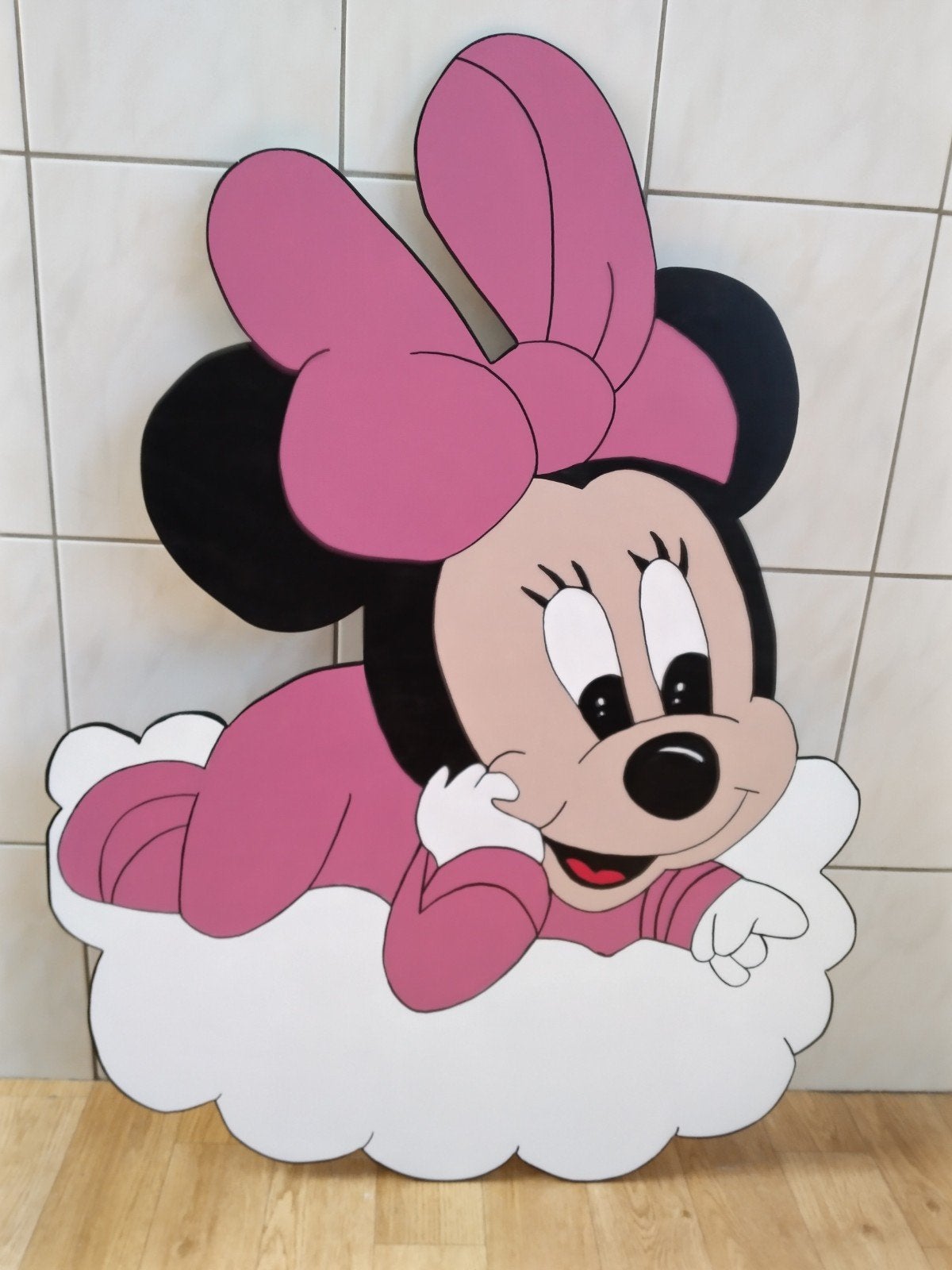 Geboortebord Minnie Mouse 
Mickey Mouse 100x60cm, Ophalen, Nieuw
