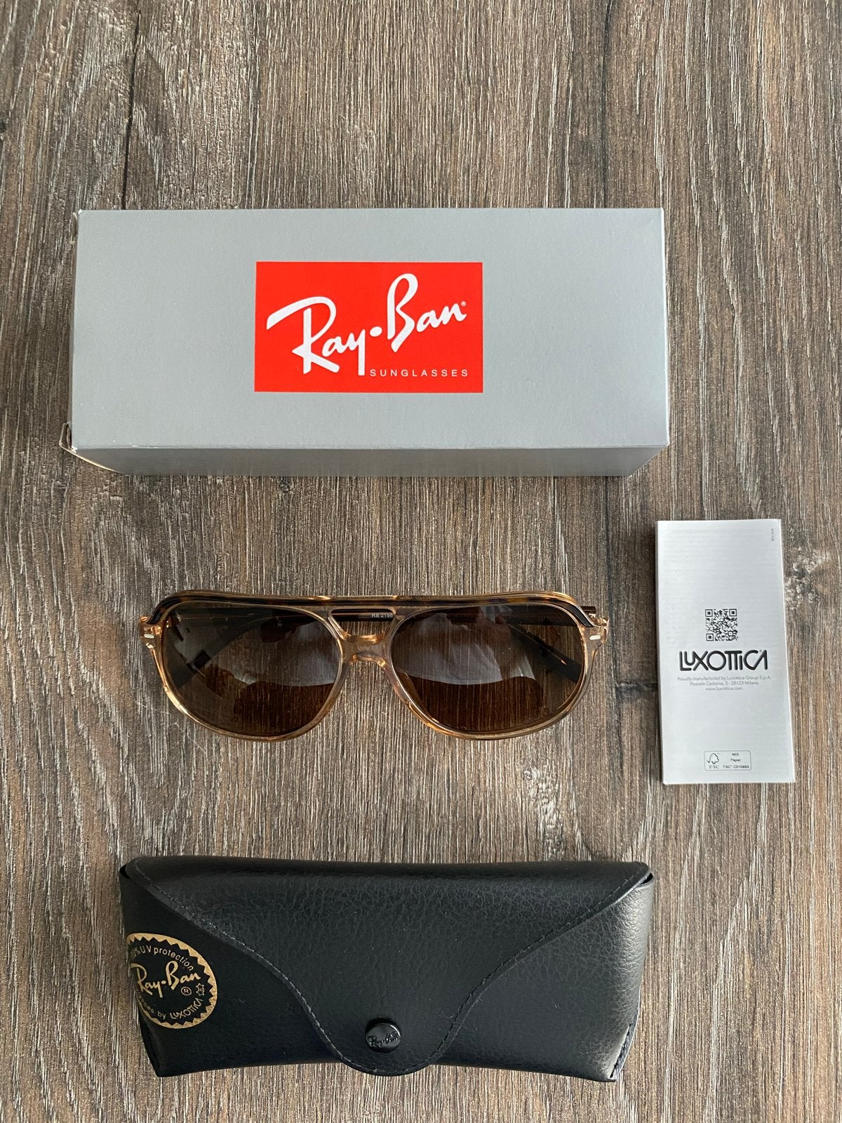 Ray-Ban ORB2198 Zonnebril Havana op Transparant Bruin, Zonnebril, Bruin, Nieuw, Ophalen of Verzenden