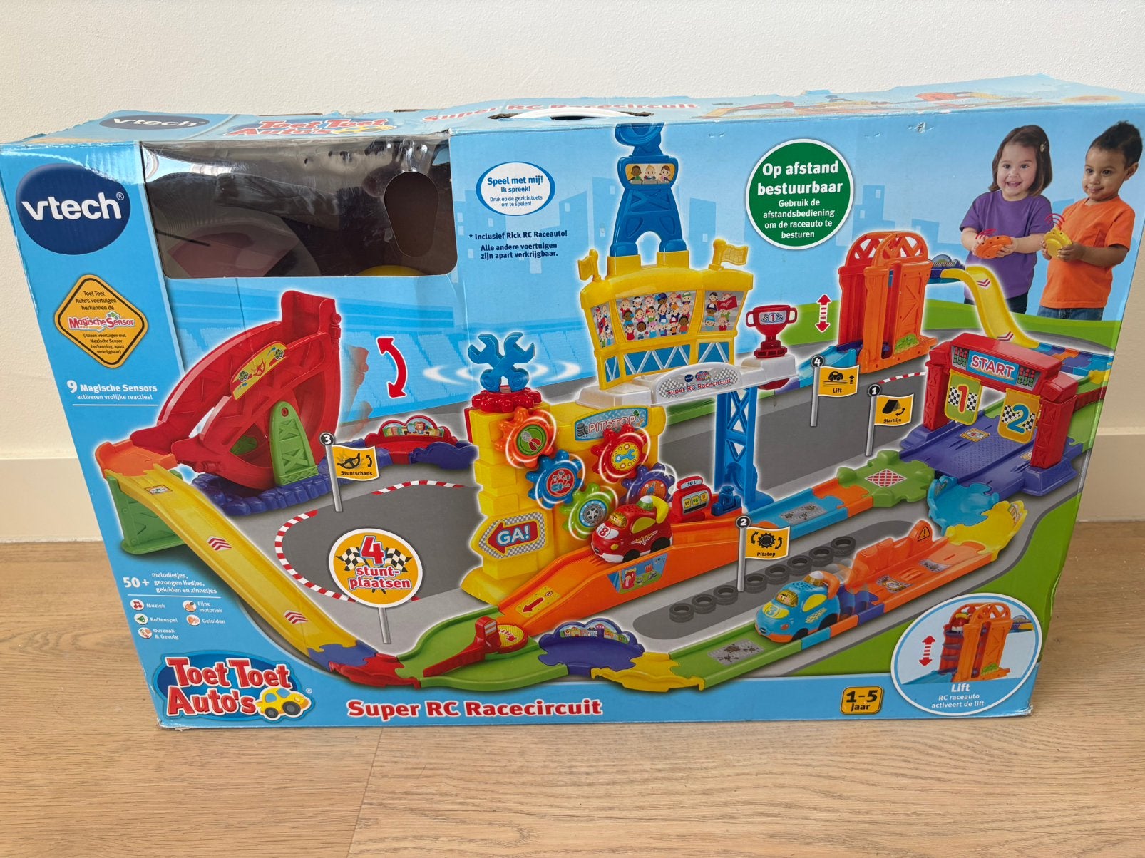 Vtech racebaan met 2 bestuurbare autootjes, Ophalen of Verzenden, Gebruikt