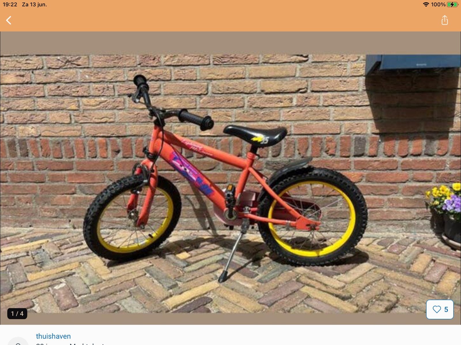 Kinderfietsje 16 inch, Ophalen of Verzenden, Gebruikt, 16 tot 20 inch