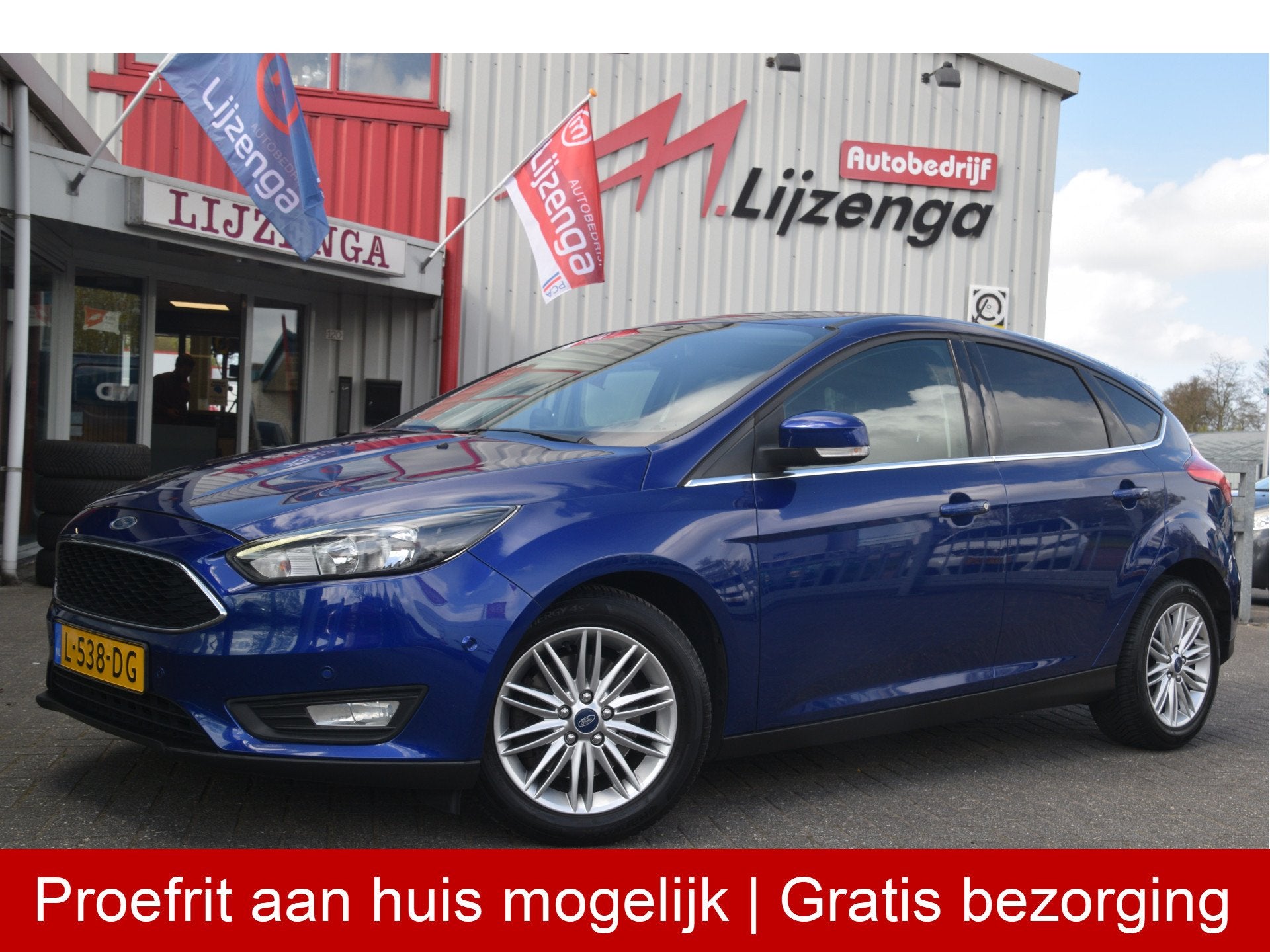 Ford Focus 1.5 Titanium Navi | Clima | Cruise | PDC | Blueto, Stof, 4 cilinders, Blauw, Grijs