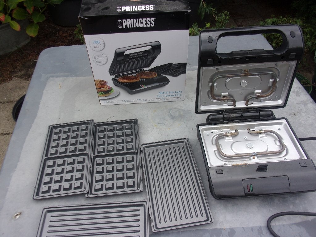 Princess multi  & sandwich grill compact pro, Witgoed en Apparatuur, Ophalen of Verzenden, Vaatwasmachinebestendig, Zo goed als nieuw