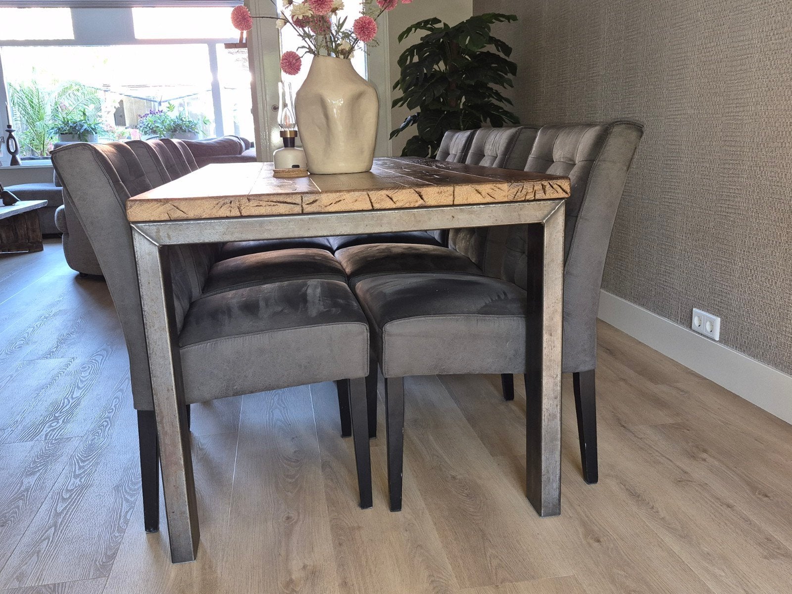 Eiken eettafel (180x90cm), Ophalen, 150 tot 200 cm, 50 tot 100 cm