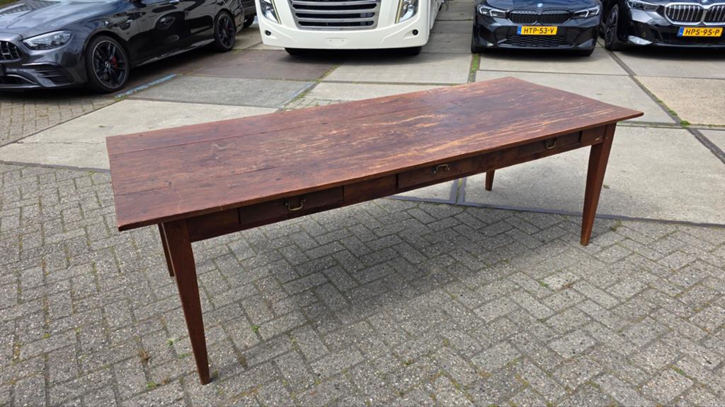 Antieke Franse Boeren Eettafel - 2.40m x 95cm, Ophalen
