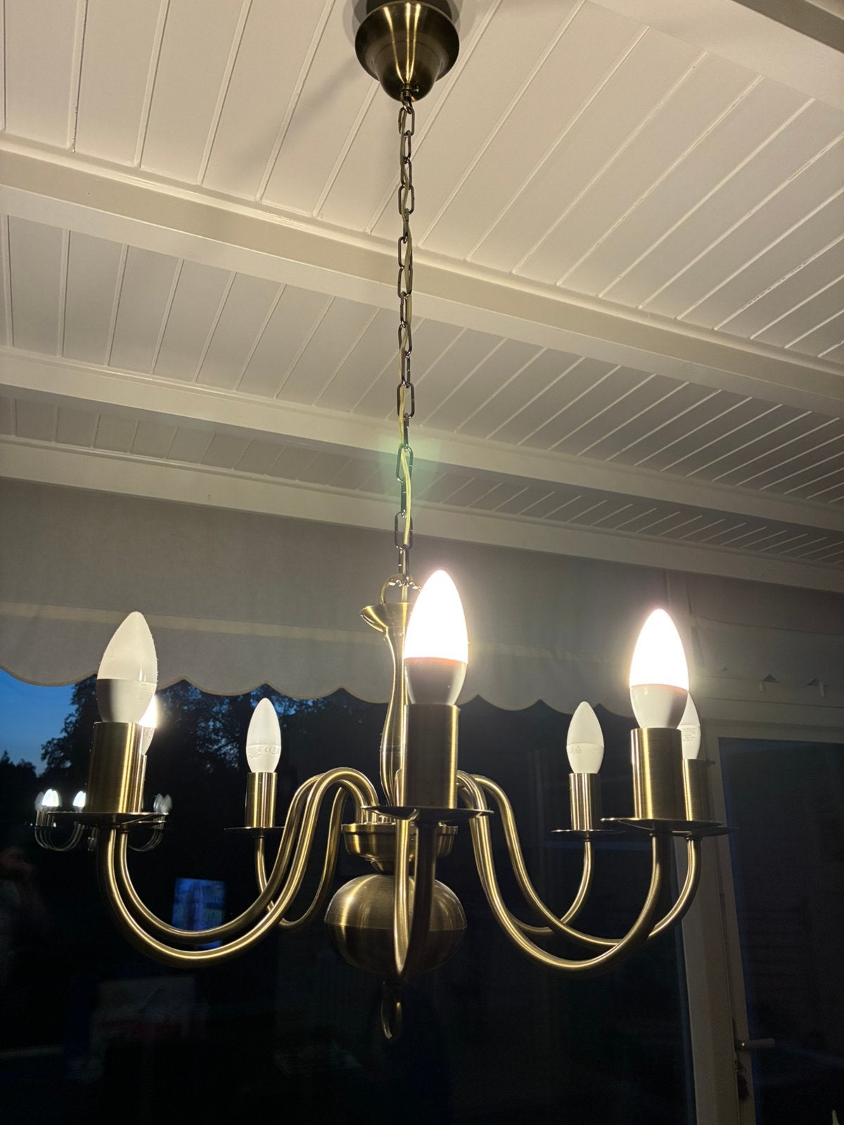 Messing/ brons hanglamp uit grootmoeders tijd, Ophalen, Gebruikt, Grootmoeder tijd