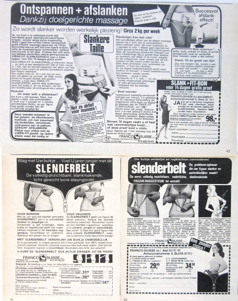 35+ vintage advertenties reclames afvallen 1975-76 dieet, Ophalen of Verzenden, Gebruikt, Overige typen