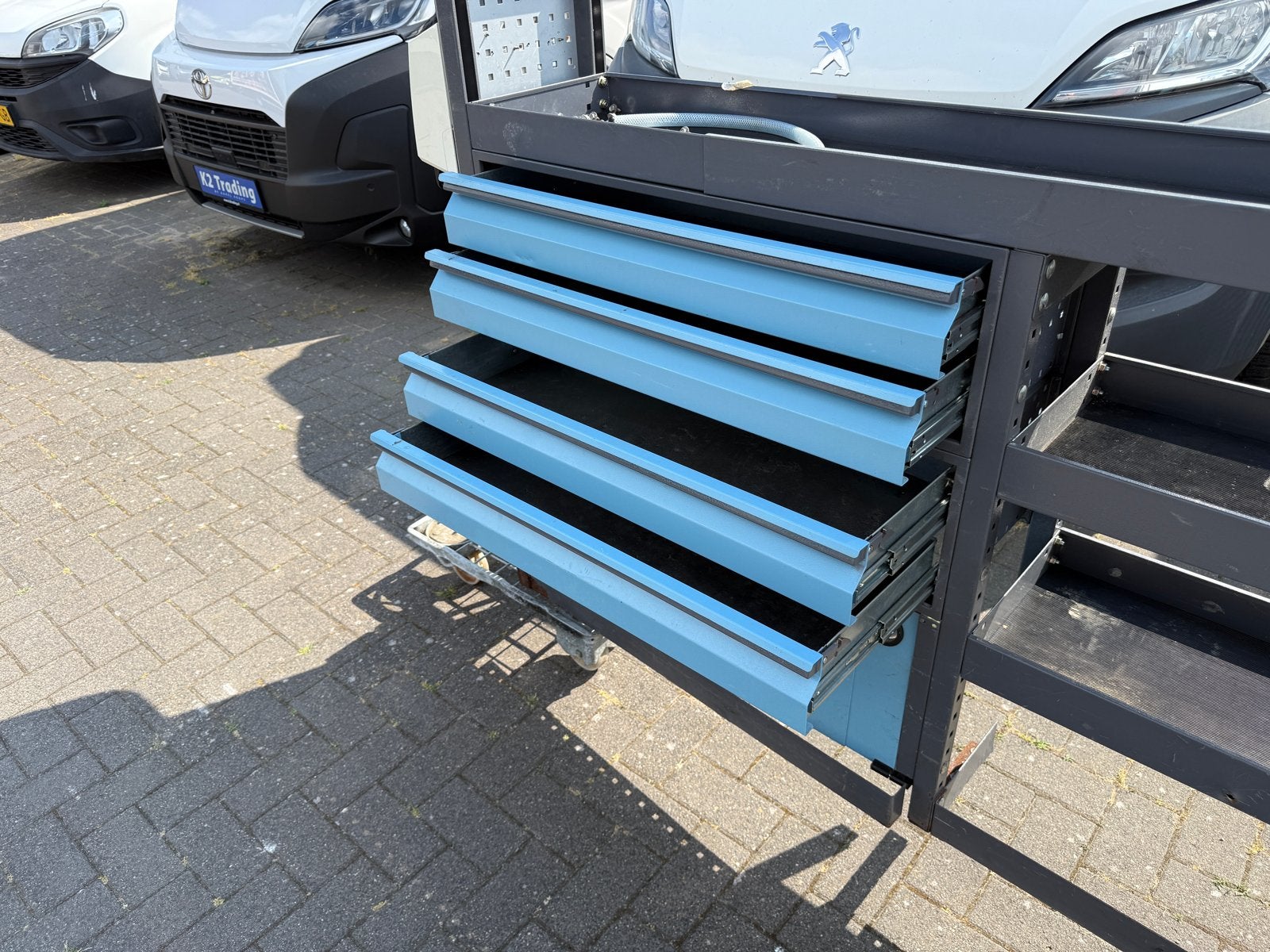 Bestelwagen inrichting met lades 245cm lang, Ophalen, Gebruikt