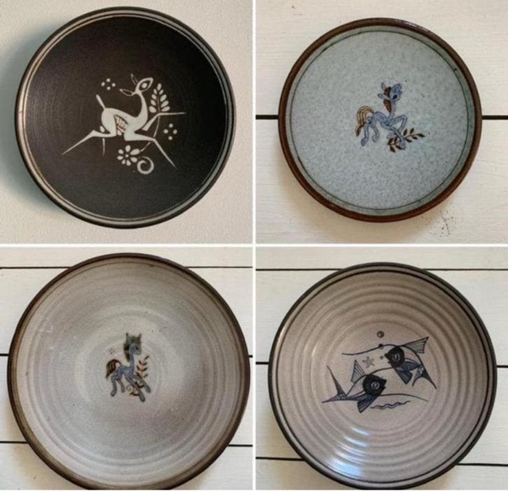 AMHA bord wandbordje vintage vissen paard hert, Ophalen of Verzenden