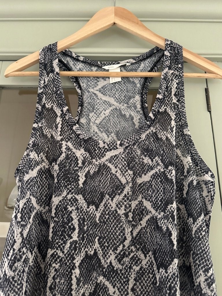 Tanktop top  H&M slangenprint maat 38 Nieuw, Maat 38/40 (M), H&M, Zwart, Ophalen of Verzenden