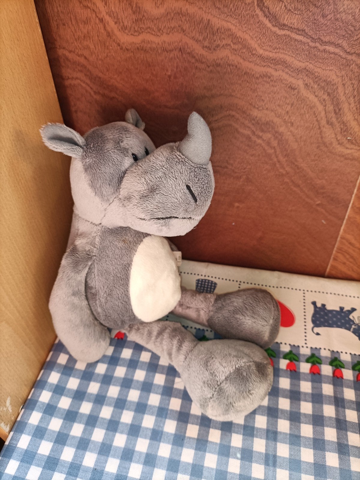 Safari neushoorn knuffel 39 cm groot, Ophalen of Verzenden, Zo goed als nieuw, Overige typen