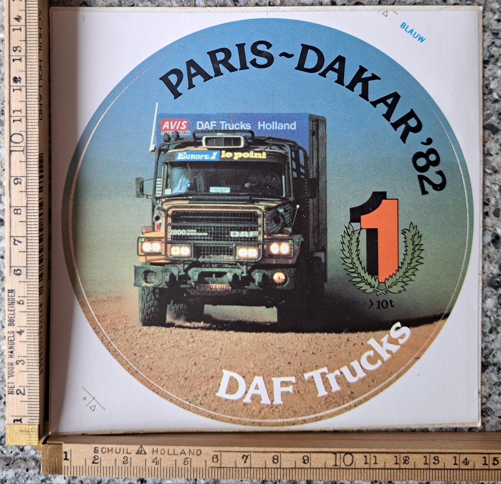 Vintage sticker DAF Trucks Paris Dakar 1982 Winnaar