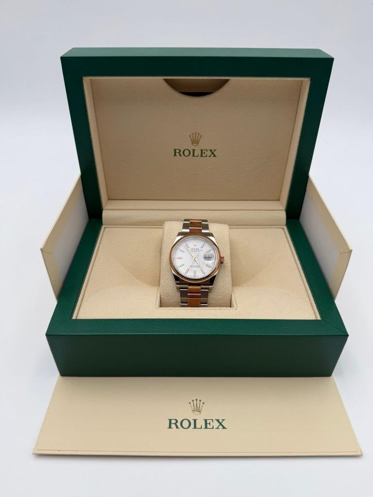 Rolex - Oyster Perpetual Datejust - 36mm- Rose Goud/Zilver, Ophalen, Staal, Polshorloge, Zo goed als nieuw