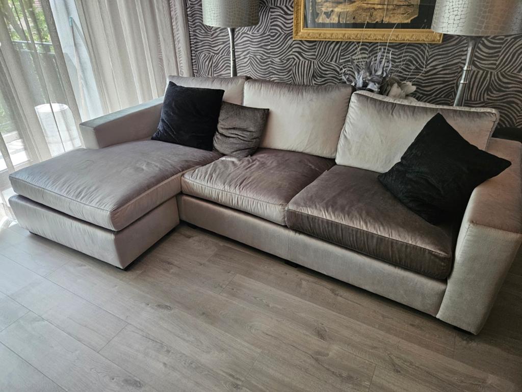 Hoekbank suede stof, Ophalen of Verzenden, Gebruikt, Stof