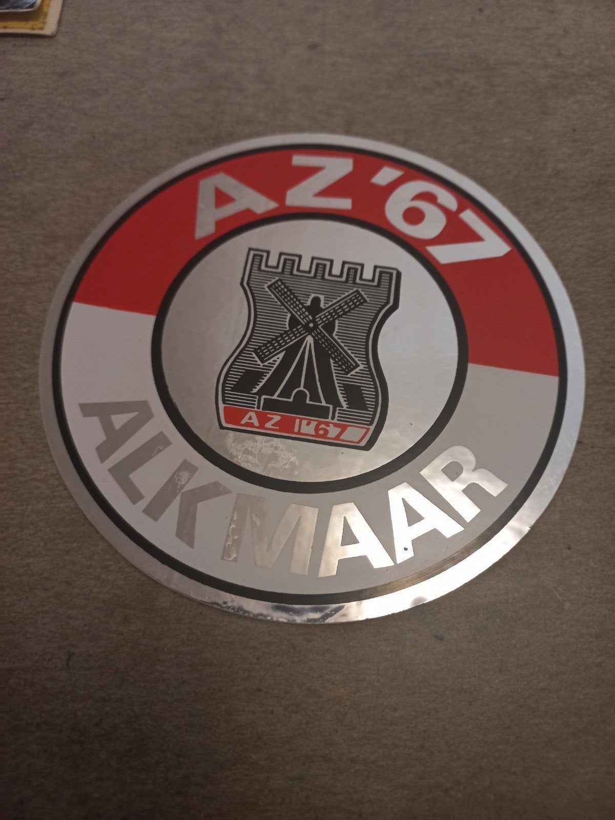 Vintage AZ '67 Alkmaar Sticker - Voetbalclub Logo, Ophalen of Verzenden