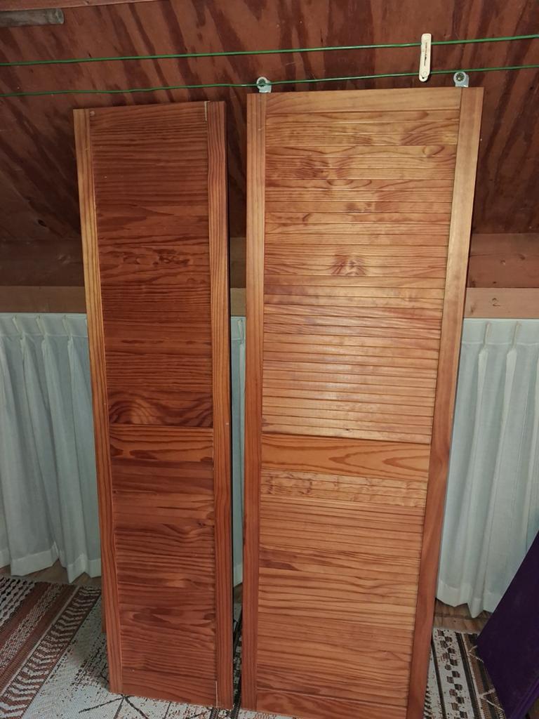 Houten vouwdeuren / louvredeuren - set van 2, Doe-het-zelf en Verbouw, Deuren en Horren, Ophalen of Verzenden, Hout, Binnendeur
