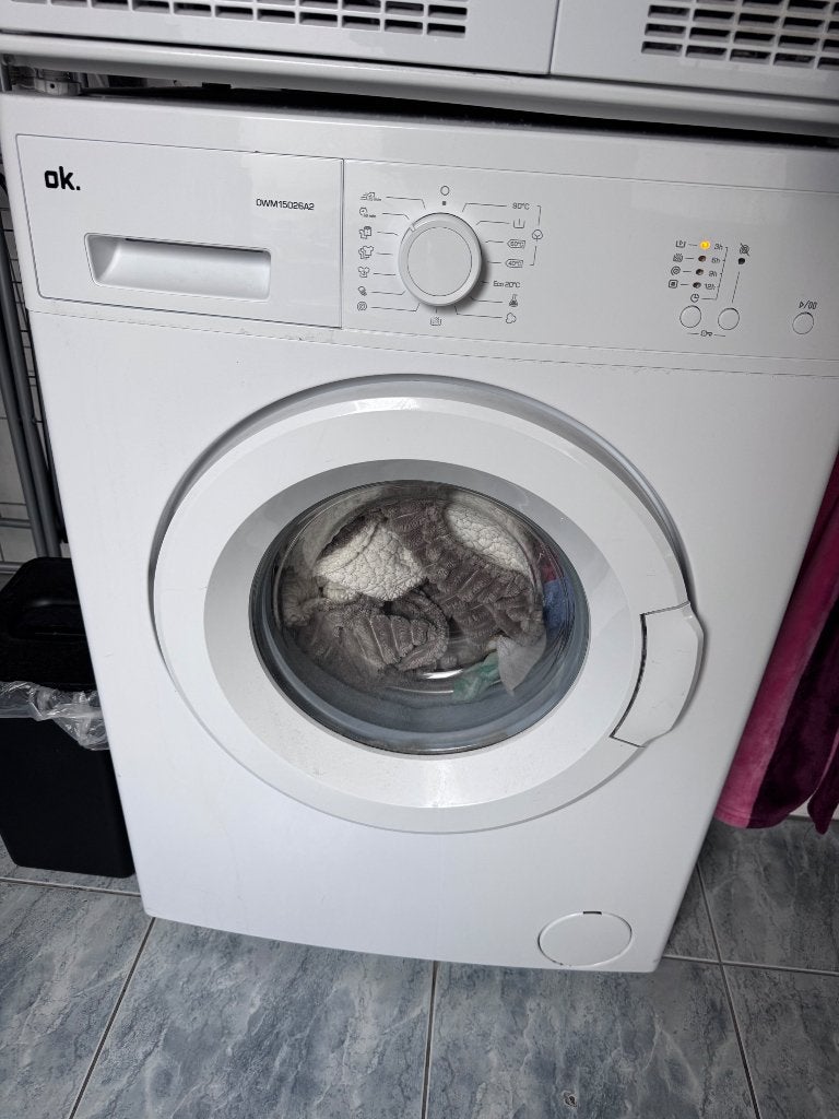 Wasmachine goed werkend, Witgoed en Apparatuur, Ophalen, 1200 tot 1600 toeren, Gebruikt, Minder dan 4 kg