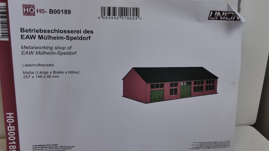 Bouwdoos H0 Betriebsschlosserei EAW Mülheim-Speldorf laserc, Overige merken, Brug, Tunnel of Gebouw, Nieuw, Ophalen of Verzenden