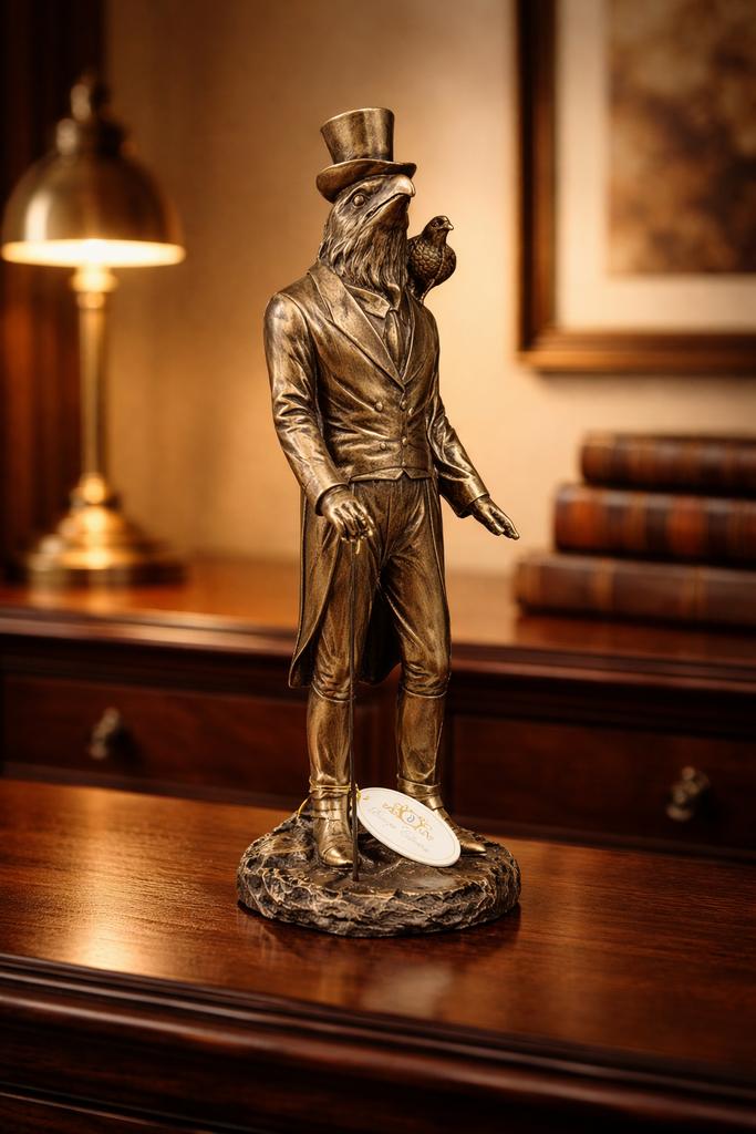 Nieuw indrukwekkend bronskleurig figuur met kraai, Ophalen of Verzenden, Nieuw