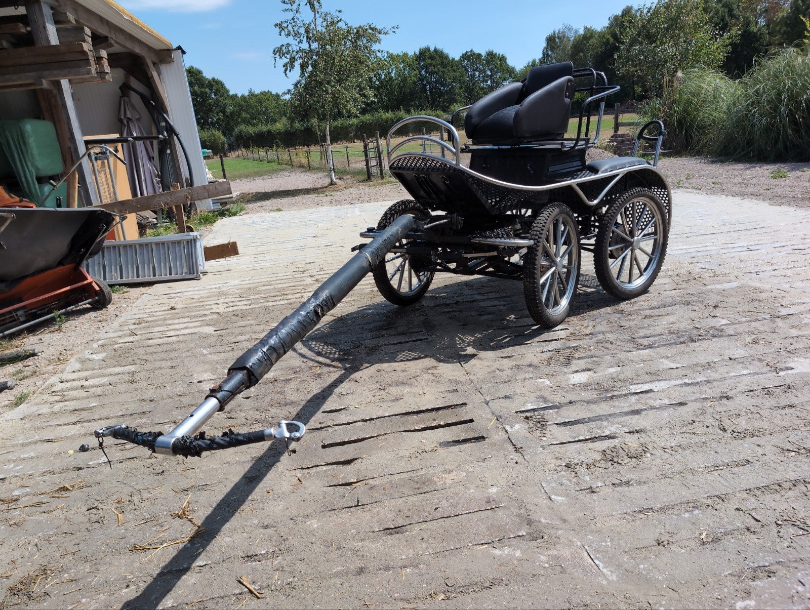 luxe paarden menkar marathonwagen westrijdwagen, Dieren en Toebehoren, Zo goed als nieuw, Marathonwagen, Paard