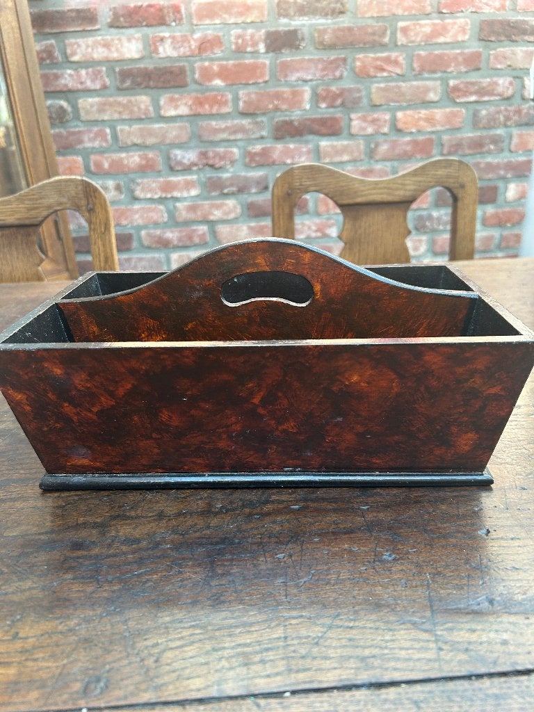 Houten Royale Model Bakje met Faux-Schildpadafwerking, Ophalen of Verzenden