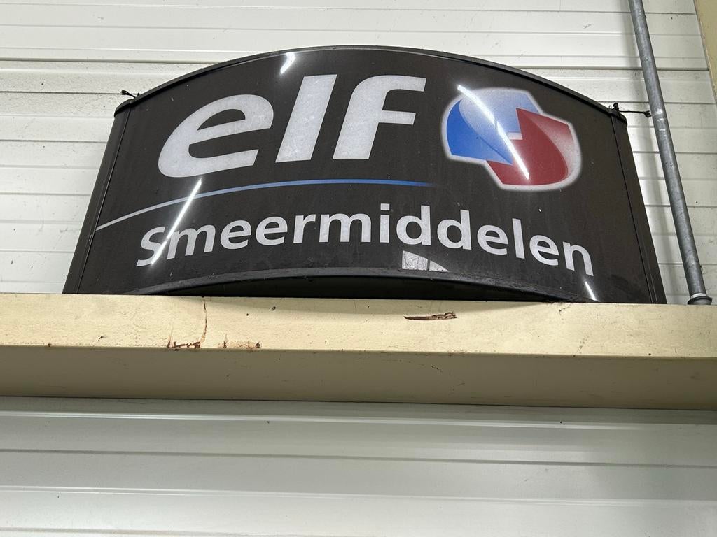 Elf Smeermiddelen Reclamebord / Lichtbak, Verzamelen, Merken en Reclamevoorwerpen, Ophalen of Verzenden, Gebruikt, Reclamebord
