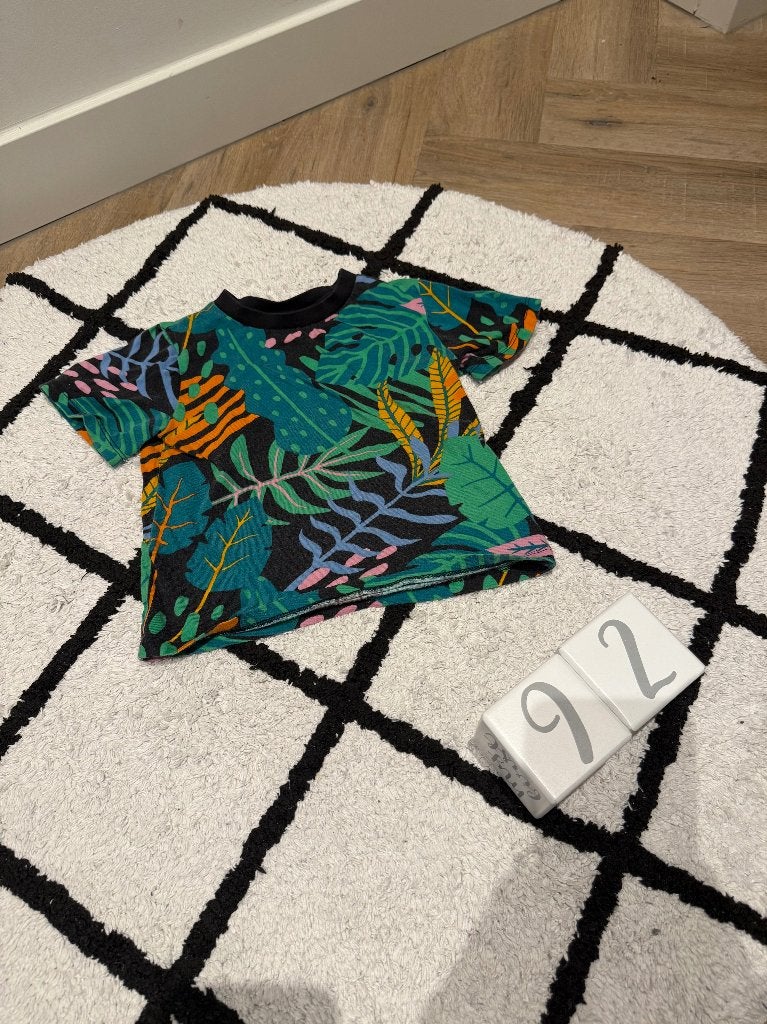 Heel goed zwart print H&M zomer shirt 86 92 korte mouwen top, Kinderen en Baby's, Babykleding | Maat 86, Jongetje of Meisje, H&M