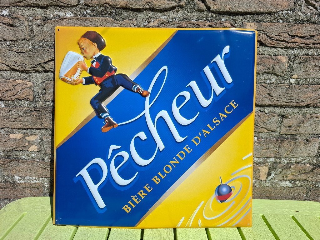 authentiek reclamebord Pêcheur bier - Fischer bier, Ophalen of Verzenden, Nieuw, Reclamebord, Plaat of Schild, Overige merken
