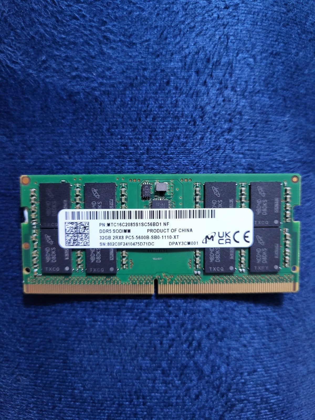 32GB DDR5 SODIMM RAM voor laptop, Ophalen, 32 GB, Zo goed als nieuw, DDR5