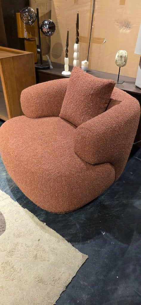 Fauteuil Bruno – Bruin/Terra  Showmodel, Ophalen, Minder dan 50 cm, Bornsestraat 31, 75 tot 100 cm