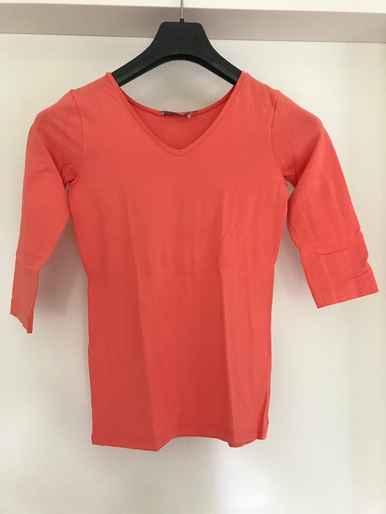 Turnover: z.g.a.n. leuk oranje V-hals shirt. Maat S, Kleding | Dames, Oranje, Zo goed als nieuw, Lange mouw, Maat 36 (S)
