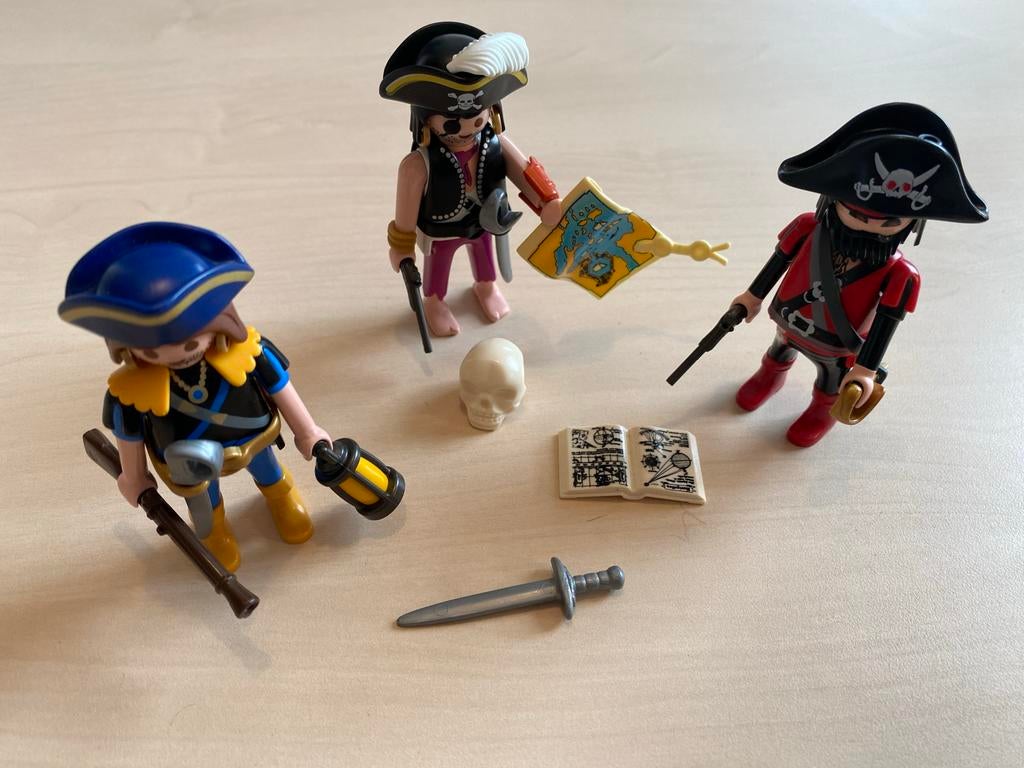 Playmobil Piraten Set met 3 Figuren en Accessoires, Kinderen en Baby's, Speelgoed | Overig, Zo goed als nieuw, Jongen of Meisje