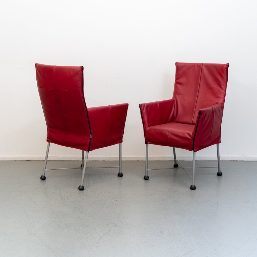 Montis Chaplin stoelen, ferrari rood leder, Niet ingevuld, Zo goed als nieuw, Niet ingevuld, Niet ingevuld