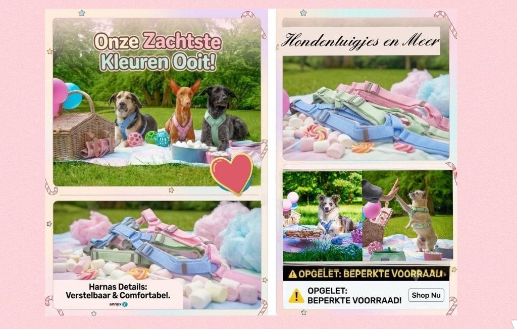 hondentuig-harnas-annyx Limited Edition  CANDY COLOURS, Overige typen, Overige merken, Nieuw, Ophalen of Verzenden