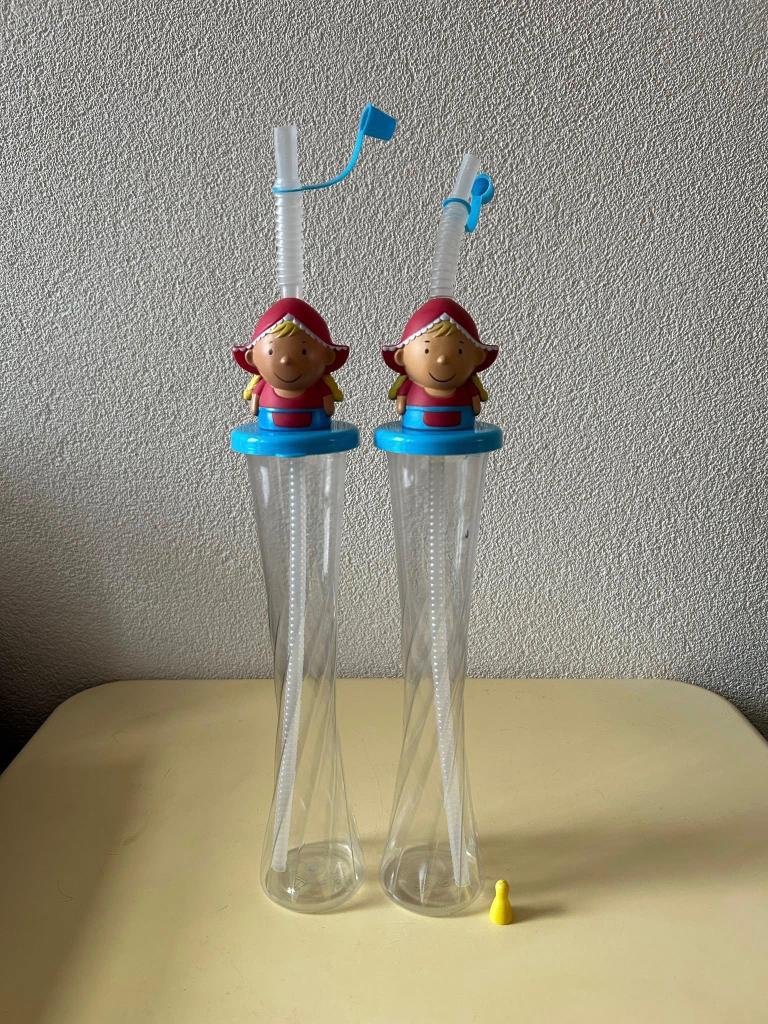 2x Fien & Teun Slush Puppy / Yard Bekers met Rietje, Ophalen of Verzenden, Zo goed als nieuw