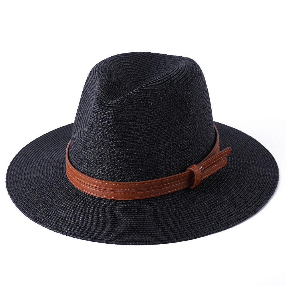 Zwarte panama hoed / heren dames vrouwen mannen strand jazz, Verzenden, Nieuw, 58 of 59 cm (L, 7¼ of ⅜ inch), Hoed