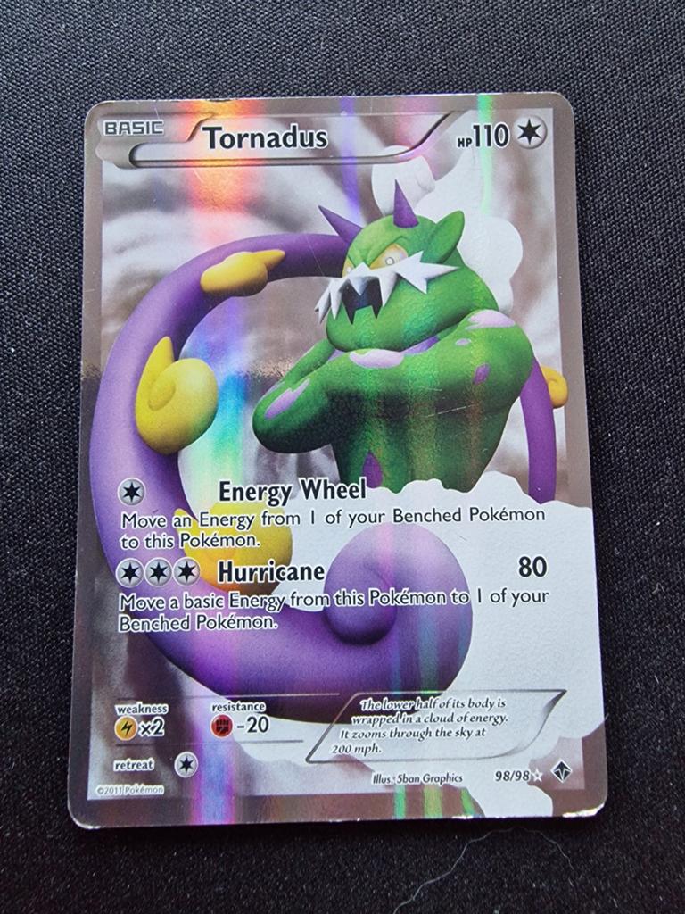 Tornadus Pokémon Kaart - Full Art Foil (98/98), Ophalen of Verzenden, Gebruikt, Losse kaart, Foil