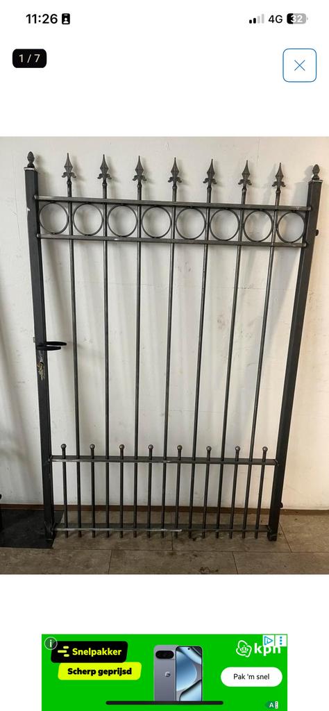 Tuinpoort 1.40 breed 1.80 hoog, Staal, Nieuw, Ophalen of Verzenden, Looppoort