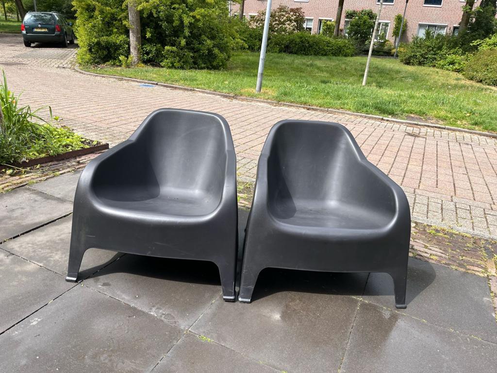 2 x stoelen Wakefield Tommy antraciet kunststof tuin, Tuin en Terras, Ophalen, Zo goed als nieuw, Kunststof, Stapelbaar