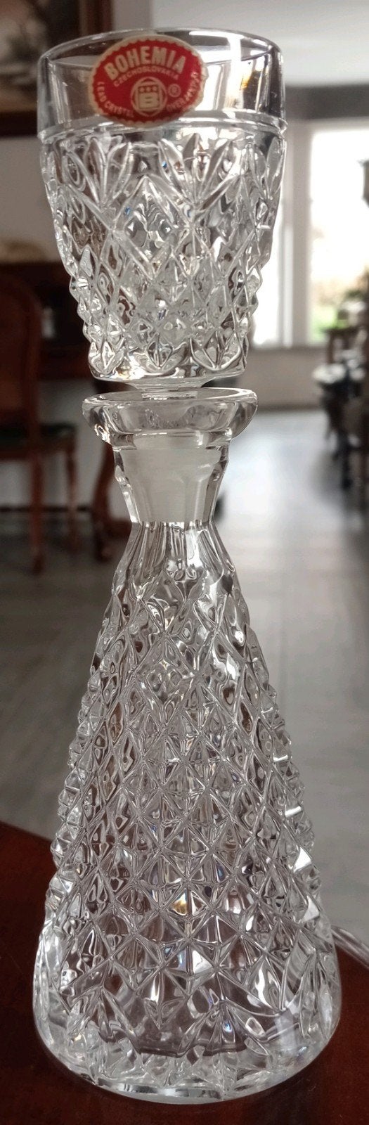 Boheems Likeur Karafje met Glas, Antiek en Kunst, Antiek | Glas en Kristal, Ophalen of Verzenden