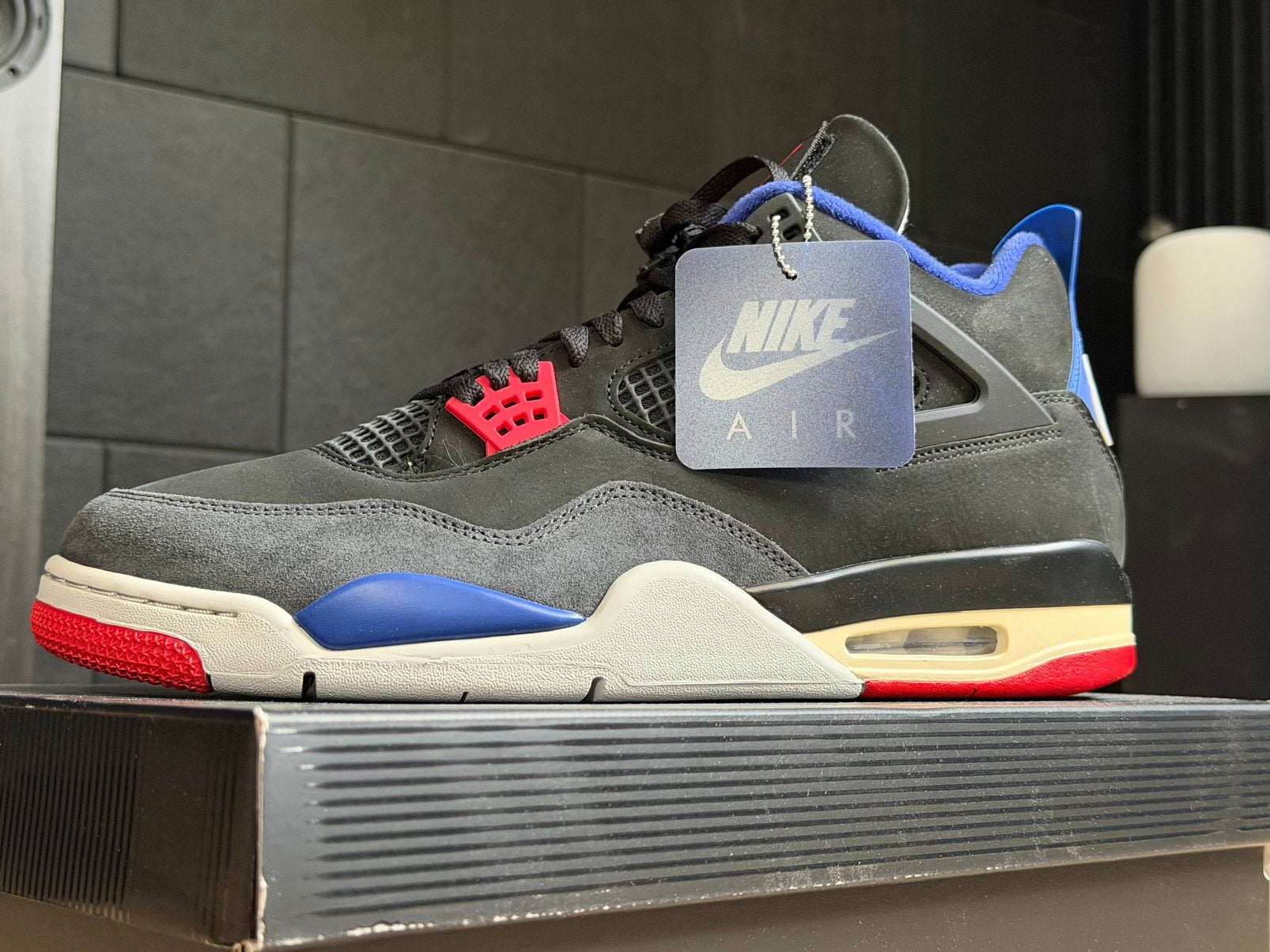Nike Air Jordan 4 Retro Rare Air maat 48,5, Zwart, Nike, Nieuw, Ophalen of Verzenden
