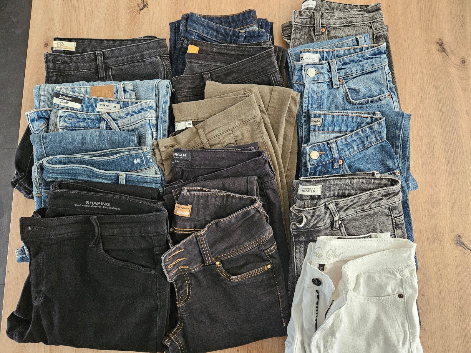14 spijkerbroeken diverse maten en merken, Kleding | Dames, Spijkerbroeken en Jeans, Zara, H&M, C&A, Morgan, Blauw, Overige jeansmaten