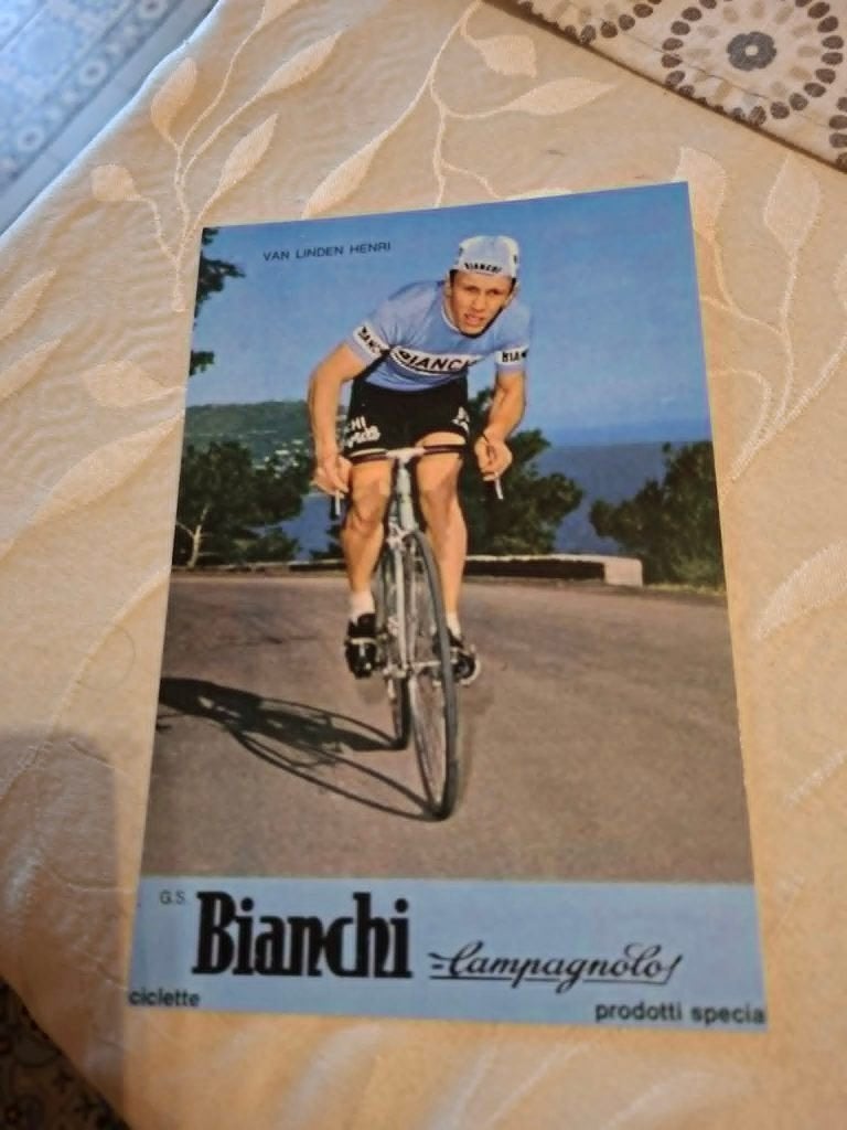 Foto (Repro) Rik Van Linden / Bianchi-Campagnolo, Verzamelen, Verzenden, Overige sporten, Poster, Plaatje of Sticker