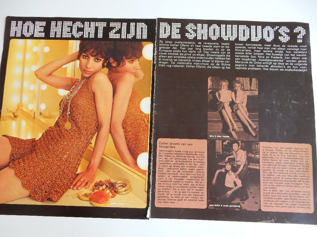 Jane Birkin/S.Gainsbourg/S.Dijkstra/Joan Haanappel art.1970., Ophalen of Verzenden, 1960 tot 1980, Nederland, Knipsel(s)