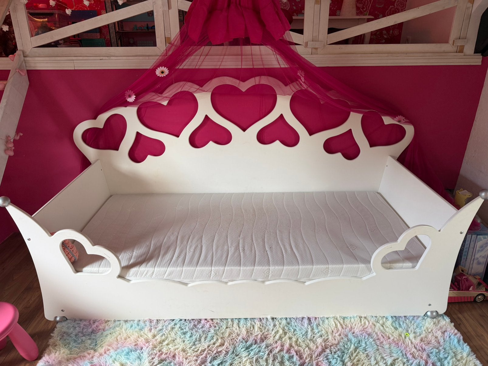 Meisjes bed, Ophalen, Zo goed als nieuw, 180 cm of meer, 85 tot 100 cm