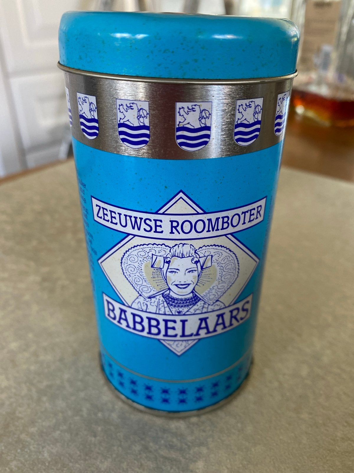 Vintage Zeeuwse Roomboter Babbelaars blik - Leeg, Ophalen of Verzenden, Gebruikt, Koek(jes), Overige merken