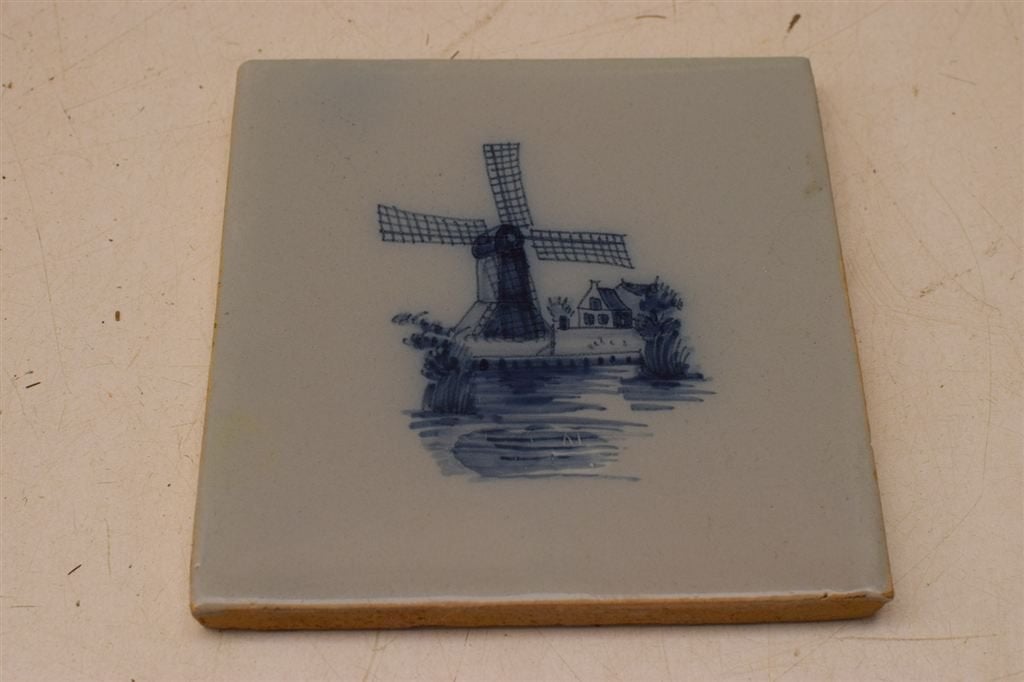 Wandtegel met prent van een molen 46059, Ophalen of Verzenden, Gebruikt