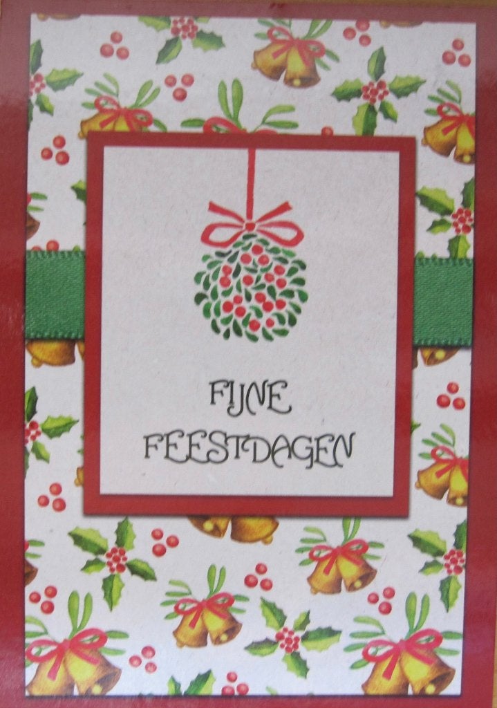 Kerst - kaart met klokken en hulst - de Zonnebloem, Verzenden, 1980 tot heden, Gelopen, Overige thema's